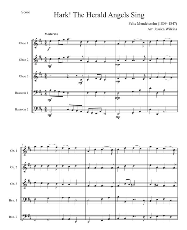 Hark! The Herald Angels Sing - Double Reed Choir (Digital Download)