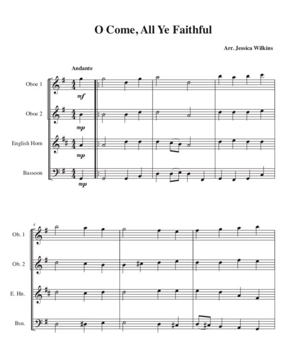 O Come, All Ye Faithful - Double Reed Ensemble (Digital Download)