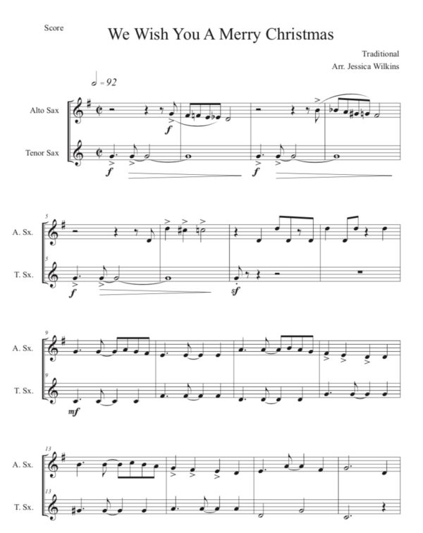 3 Short Xmas Duets - Alto & Tenor Sax (Digital Download)