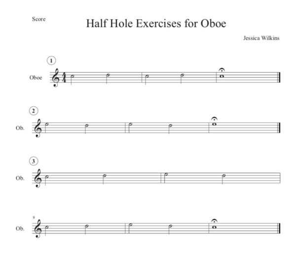 Half Hole Exercises For Oboe (Digital Download)