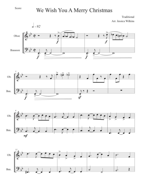 3 Short Xmas Duets - Oboe & Bassoon (Digital Download)