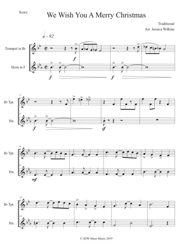 3 Short Xmas Duets - Trumpet & French horn (Digital Download)