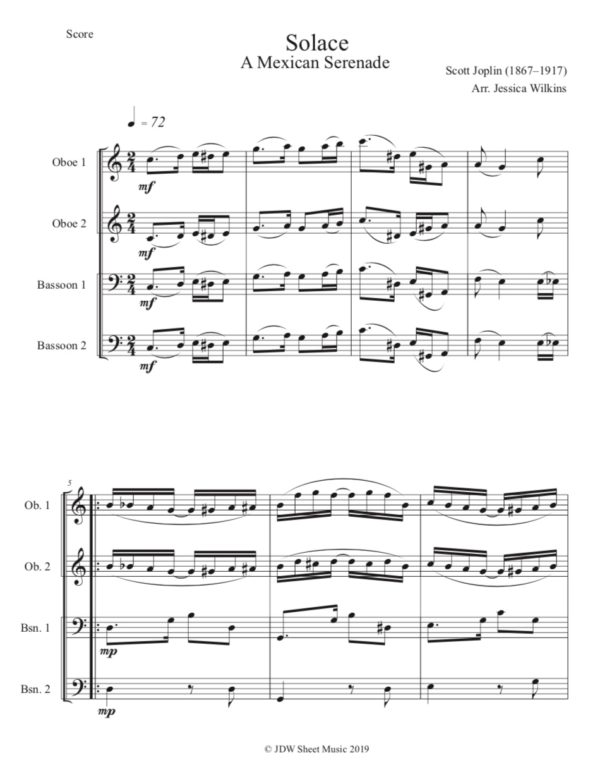 Joplin Solace "A Mexican Serenade" - Double Reed Choir (Digital Download)