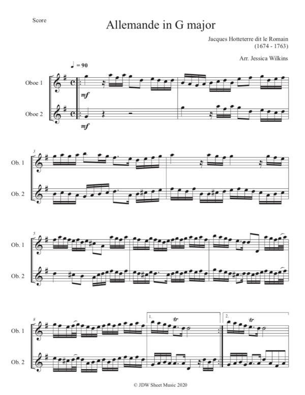 Romain Allemande - Oboe Duet (Digital Download)