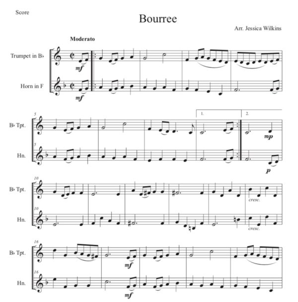 Bourree Trumpet & French horn Duet (Digital Download)
