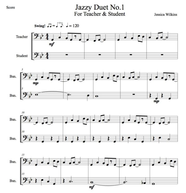Jazzy Bassoon Duet (Digital Download)